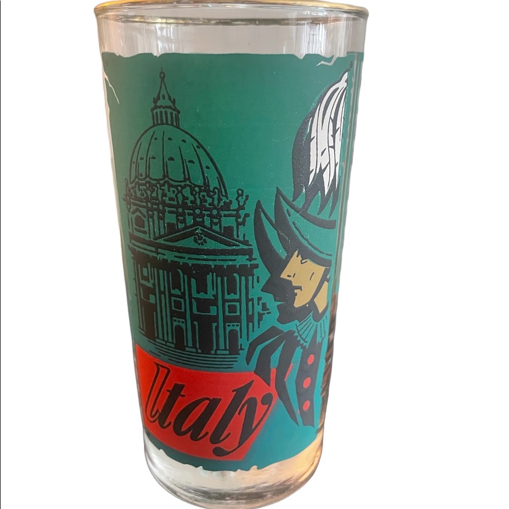 Coca Cola Vintage Around the World Italy Glass-Rare-Collectable